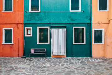 Obraz na płótnie Canvas Burano island colorful house in Venice, Italy