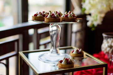 Delicious sweets on candy bar.  