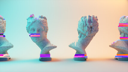 Glitch of Venus head on light background. 3d illustration © flashmovie