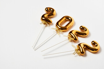 Happy New year 2022 background. Golden 2022 number