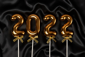 Happy New year 2022 background. Golden 2022 number