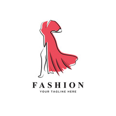 fashion dress logo design template