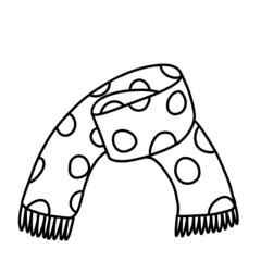 black and white  scarf line art style 