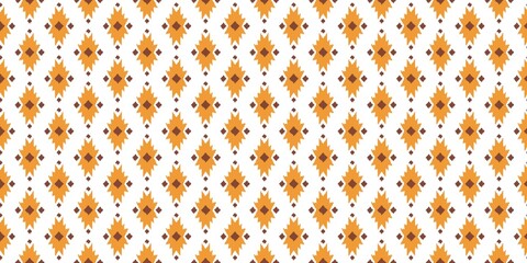 Tribal Ethnic Pattern Woven Swatches Geometric Orange Vector Background Design for Motif Print, or Backdrop.