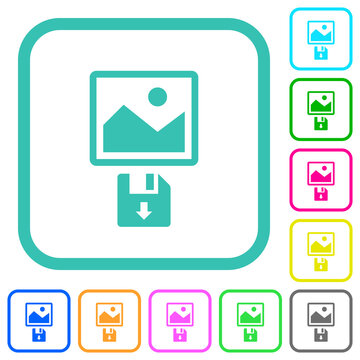 Save image to floppy disk vivid colored flat icons
