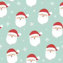 Obraz na płótnie Canvas Christmas pattern with funny Santa Claus. Vector