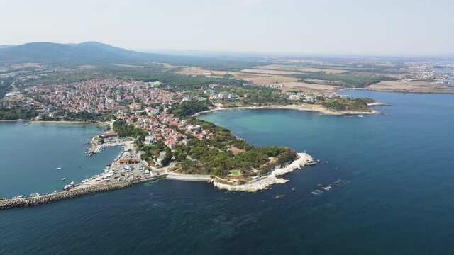 Aerial view of Town of Tsarevo, Burgas Region, Bulgaria 