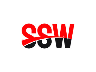 SSW Letter Initial Logo Design Vector Illustration
