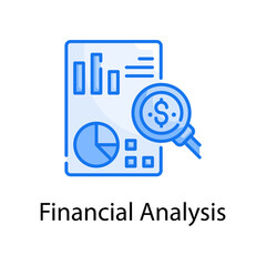 Financial analysis vector blue colours Icon Design illustration. Web Analytics Symbol on White background EPS 10 File