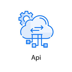 Api vector blue colours Icon Design illustration. Web Analytics Symbol on White background EPS 10 File