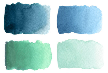 Obraz premium Abstract watercolor brush strokes with stains and paper texture