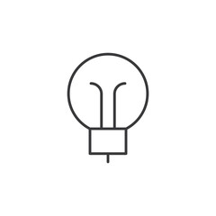 Electric lamp icon. Symbol of idea, solution, innovation and creativity. Linear vector sign.