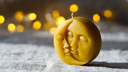 handmade beeswax candles, holiday gift, interior decoration © alex
