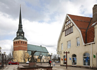 Kyrkogatan street in Mora. Sweden - 467151798