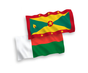 Flags of Grenada and Madagascar on a white background