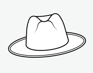 Hat vector illustration, hat fashion flat sketch template, drawing images, Hat design, cap. You can use it as a base in your collection, color it as you like and place your print pattern.