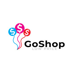 go shop shopping bag logo vector icon Template.