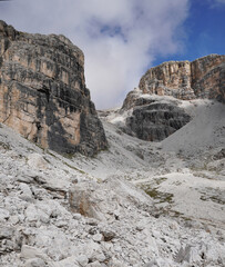 Wanderung Forcella del Lago / Birkenkofel (Croda dei Baranci): Die letzten Meter zur Scharte 