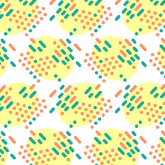 Abstract geometric pattern. Stylized pattern consisting of ovals, lines and circles. Vector illustration.
