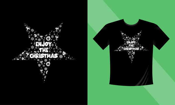 Enjoy The Christmas. Print Ready Christmas T-Shirt Design