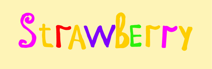 happy postcard with the inscription strawberry