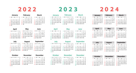 Calendar 2021 starting from Sunday. Vector