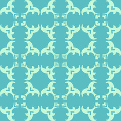 Background pattern with decorative elements on a blue-green background. Seamless background for wallpaper, textures