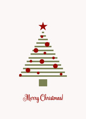 Abstract christmas tree with red balls