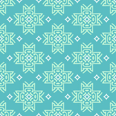 Abstract background pattern with simple geometric ornament on green background. Seamless background for wallpaper, textures