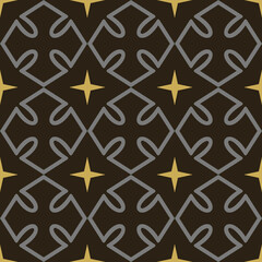 Modern background pattern with simple geometric ornament on black background. Seamless background for wallpaper, textures
