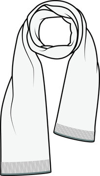 white scarf simple design clip art preview
