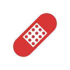 Plaster vector icon. Red symbol
