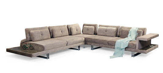 corner furniture , contemporary L Shape sofa set , L-Shape, Sofa Set, love seat , living room furniture  isolated on white background
