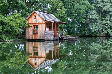 Wooden house by the lake