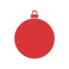 christmas ball vector icon. Red symbol