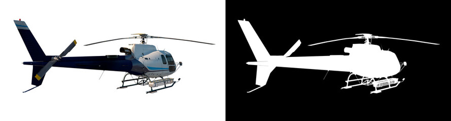 Helicopter 2- Perspective B view white background alpha png 3D Rendering Ilustracion 3D	