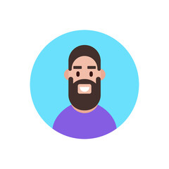 Man icon in circle. Vector illustration.