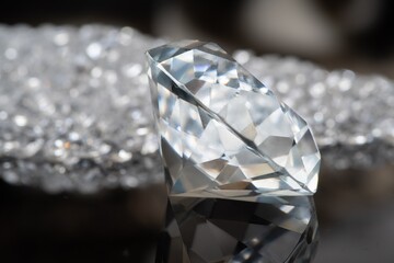 Brilliant or diamond gem on black background.