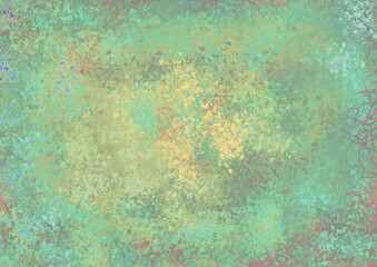 Fototapeta na wymiar Abstract digital painted grunge background texture with cracks and paint splashes, gradient color