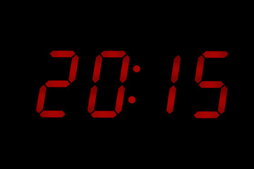 eighties red classic alarm clock display numbers reproduction from real photos and isolated on black overlay 