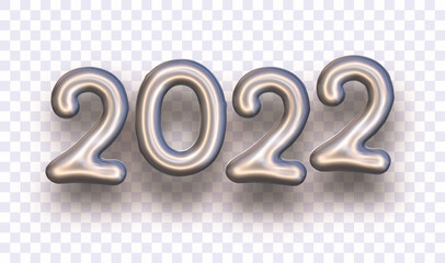 2022 balloon number on transparent background.