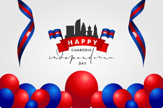 Cambodia Independence Day Design Background For Greeting Moment