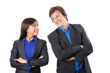 Happy Business team with hands folded