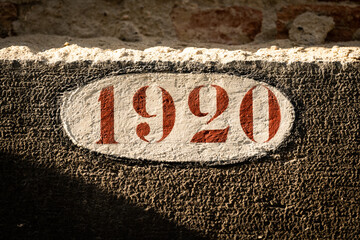 Number 1920 on an old house in Venice