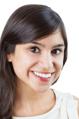 Close-up of a happy young women smiling - isolated
