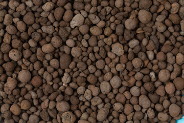 pile of clay drainage isolated on white background