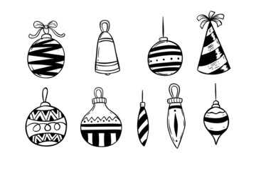 christmas light bulb with doodle style