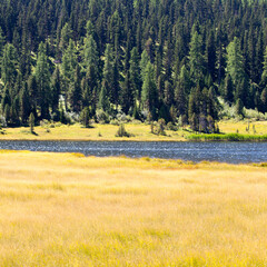Swiss Alps idyllic lake