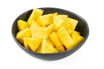 pieces of pineapple isolated on white
