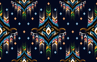 Geometric ethnic oriental seamless pattern traditional 
Design for background,carpet,wallpaper,clothing,wrapping,Batik,
fabric,Vector illustration.embroidery style.